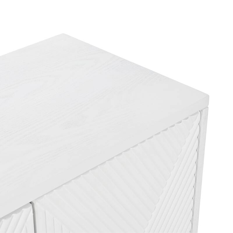 Modern 4-Door Buffet Cabinet Sideboard Cabinet with Adjustable Shelves, Push-Open Door Design, for Living Room and Kitchen