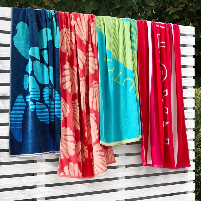 Nautica Printed Jacquard 2 Piece Beach Towel Set - 2 Piece