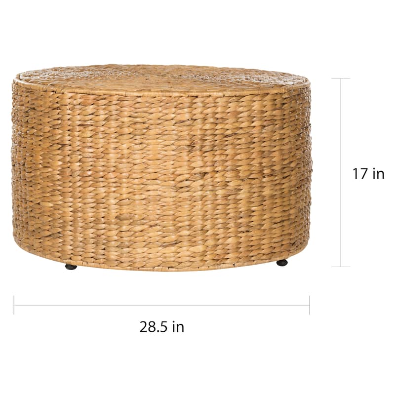 SAFAVIEH Jesse Coastal Wicker Natural Coffee Table (Fully Assembled) - 28.5" x 28.5" x 17"