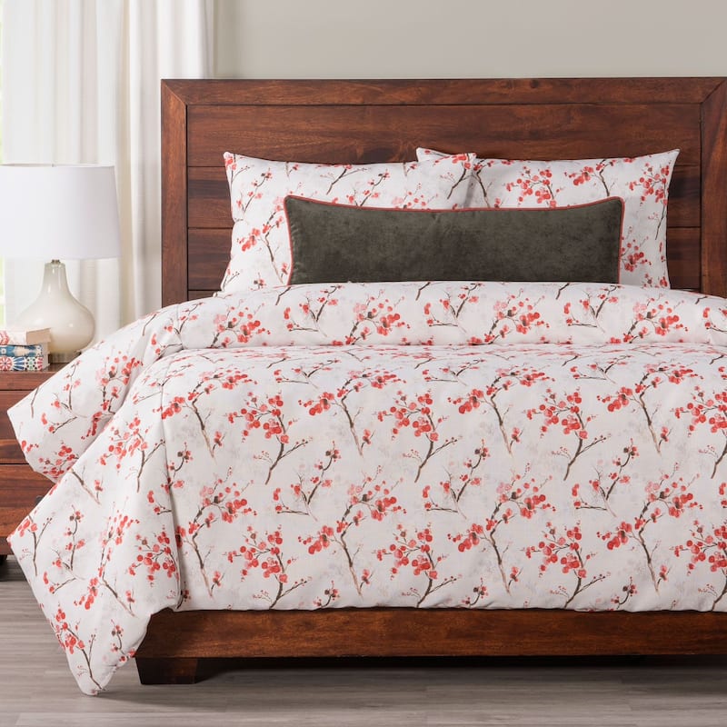 Siscovers Coral Blossom Floral Print Duvet Set - King - 5 Piece