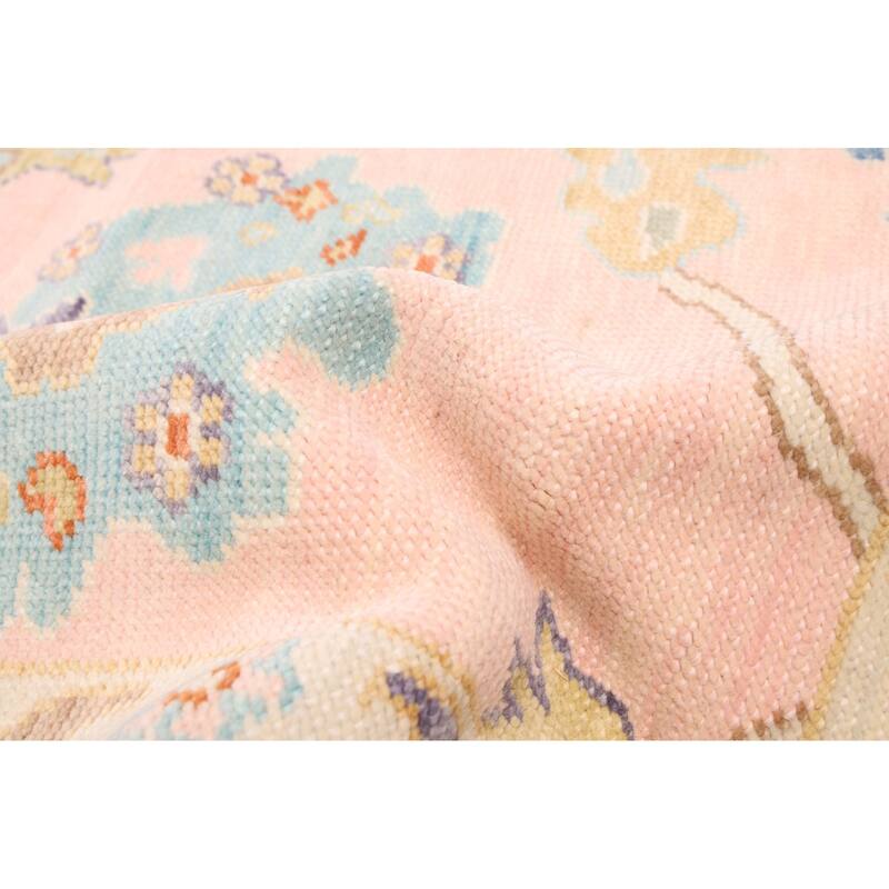ECARPETGALLERY Hand-knotted Modern Oushak Pink Wool Rug - 8'0 x 10'0