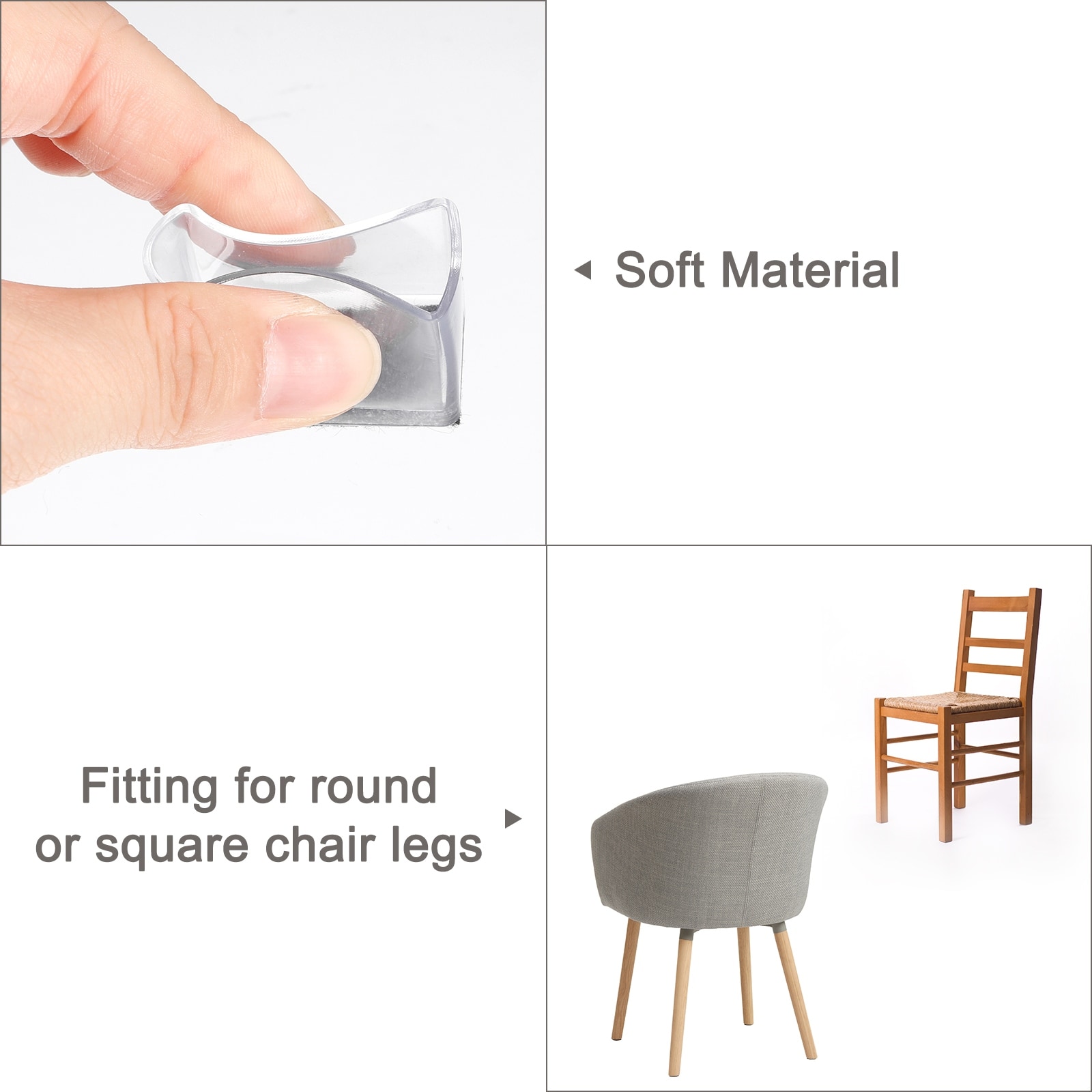 Chair Leg Floor Protectors 12Pcs Rectangle Chair Leg Cover Caps
