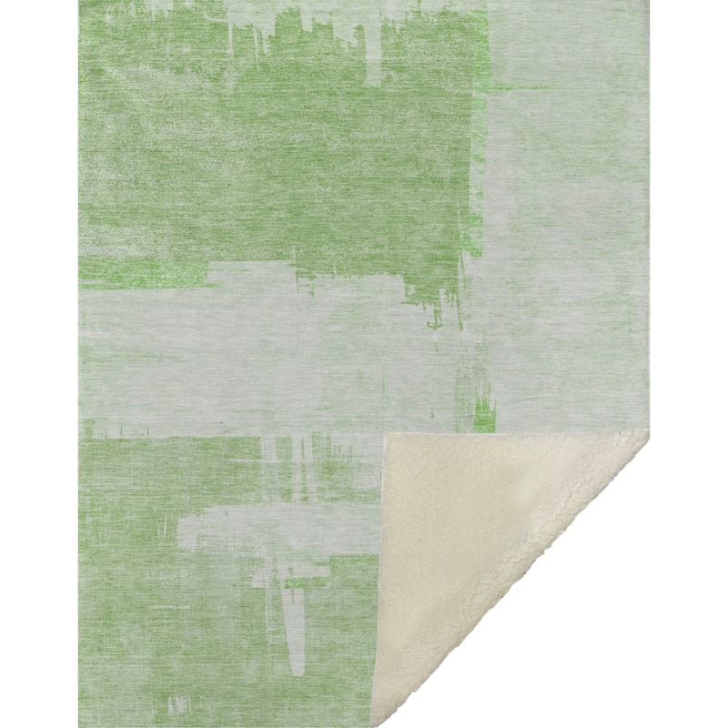 Premium Machine Washable Abstract Contemporary Sherpa Throw Blanket