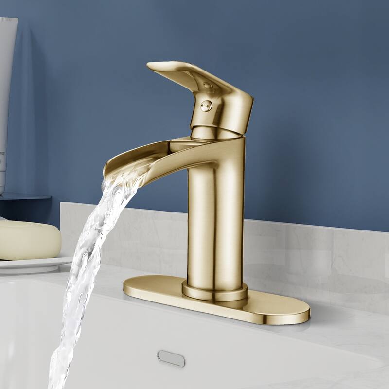 Topcraft Single Handle Waterfall Bathroom Faucet with Baseplate