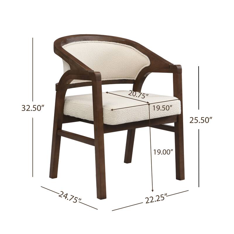 Christopher Knight Home - Nala Modern Upholstered Wood Dining Chair with Ergonomic Curved Back (Set of 2)