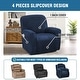 preview thumbnail 11 of 19, Enova Home Velvet Spandex Recliner Chair Slipcover with Elastic Bottom Side Pocket