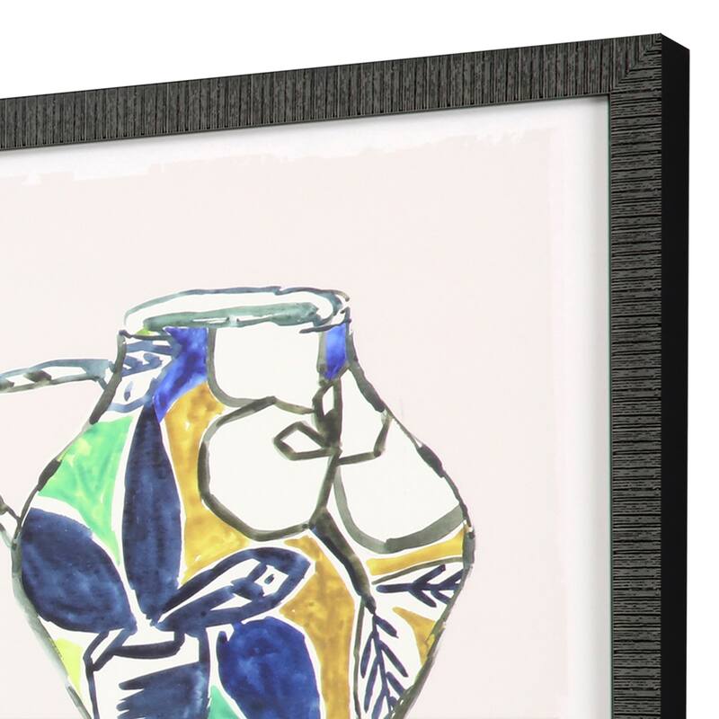 Set Of Three Picasso Vase Black Framed Print Wall Art