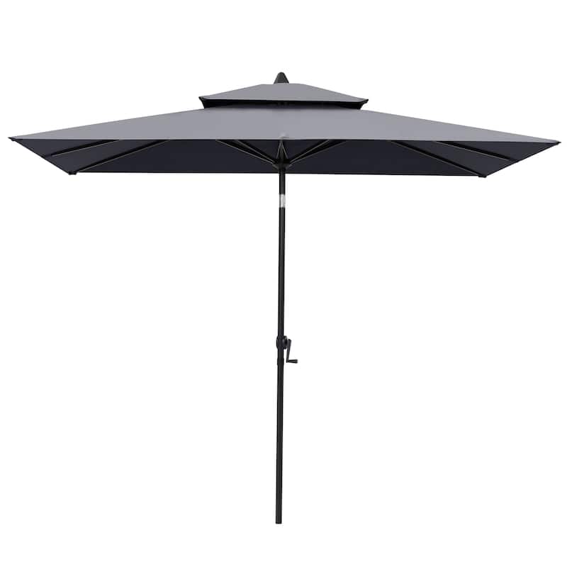 Pellebant 9 x 5 Ft Outdoor Double Top Market Umbrella