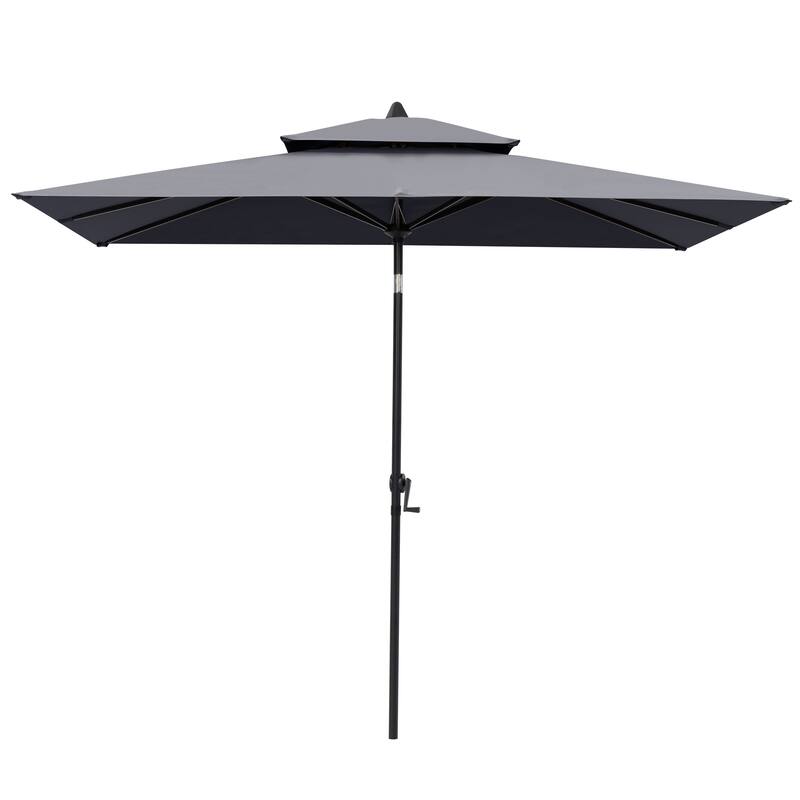 Pellebant Outdoor 10 x 6.5 Ft Market Umbrella with Double Top