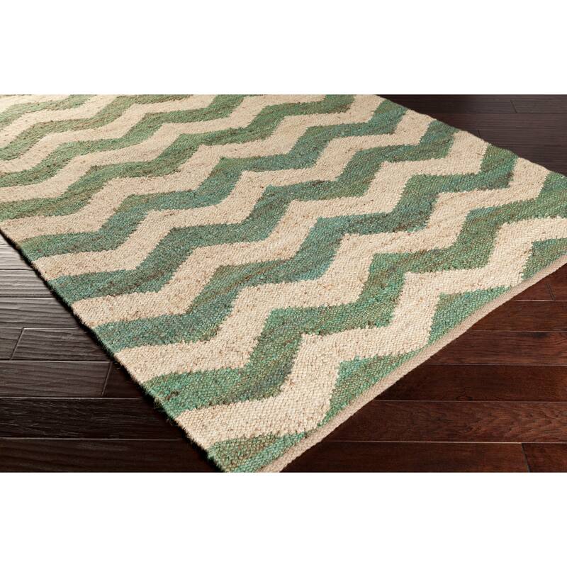 Hand-Woven Madeline Natural Jute Chevron Rug