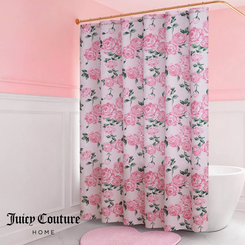 Juicy Couture 13-Piece Shower Curtain and Hooks Set