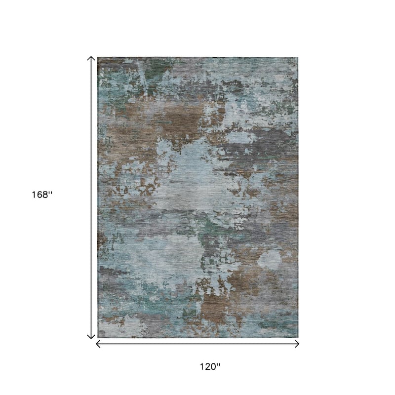 HomeRoots Abstract Transitional Rectangle Outdoor Rug