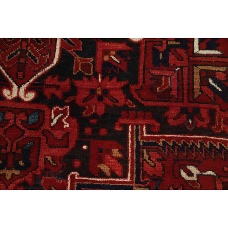 Hand Knotted Oriental 100% Wool Carpet Traditional Medallion Red Heriz Area Rug - 12' 4'' X 9' 6''