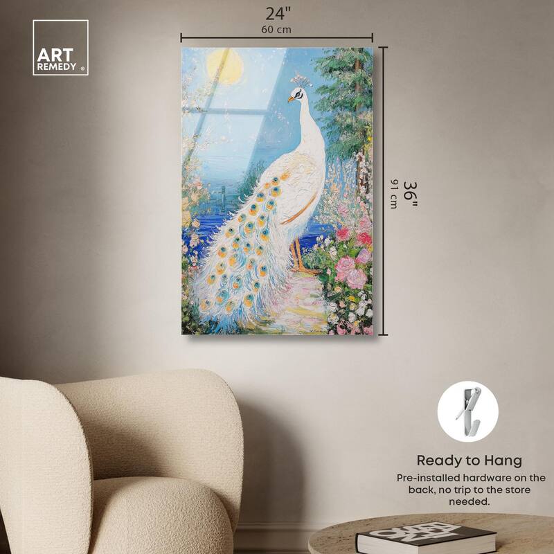 Peacock in Paradise Acrylic by Art Remedy, Ready to Hang