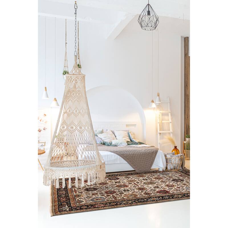 ECARPETGALLERY Hand-knotted Jules Sultane Ivory Wool Rug - 8'11 x 12'0