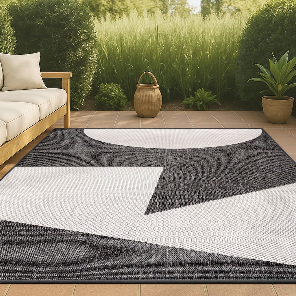 JONATHAN Y Lucian Modern Geometric Abstract Two-Tone Area Rug