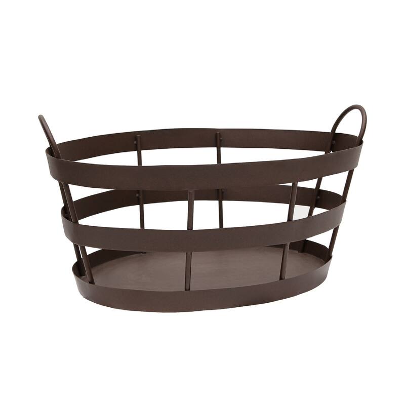 Minuteman International Shaker Log Bin Basket w/Handles, 23 Inch Long, Roman Bronze