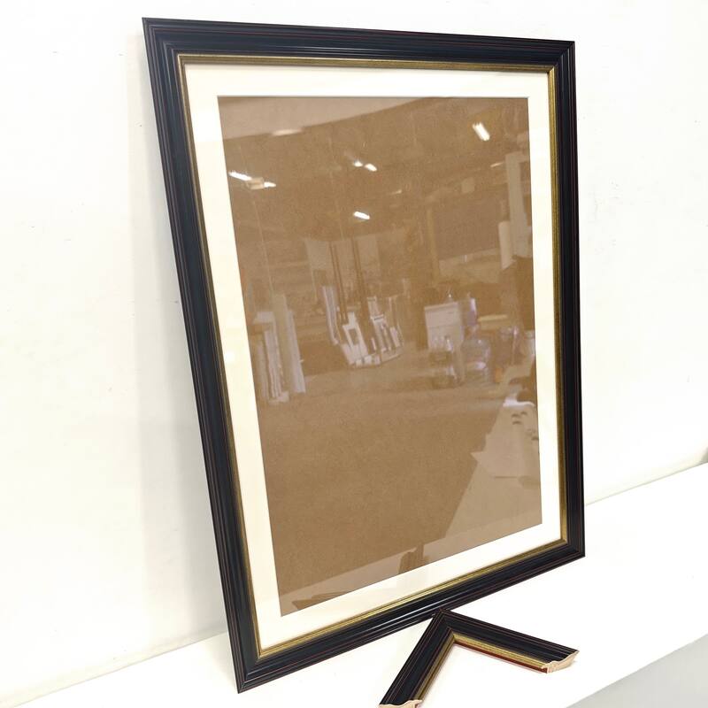 Solid Wood Picture Frame - Replaceable Canvas Art Frame with Organic Glass, Elegant Framed Wall Decor for Living Room - Black