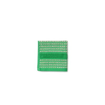 JUNA Check Towels, Green/Sand