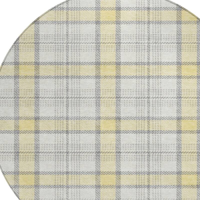 HomeRoots Plaid Transitional Rectangle Outdoor Rug