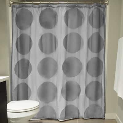 Grey Circle Lace Shower Curtain
