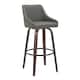 Option Dark Grey Faux Leather/Glazed Walnut/Black Metal