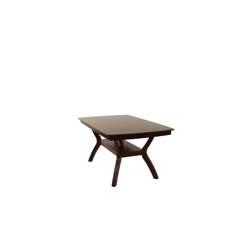 Formal Look 1pc Dining Table w Shelve Solidwood Espresso Finish Dining Room Furniture