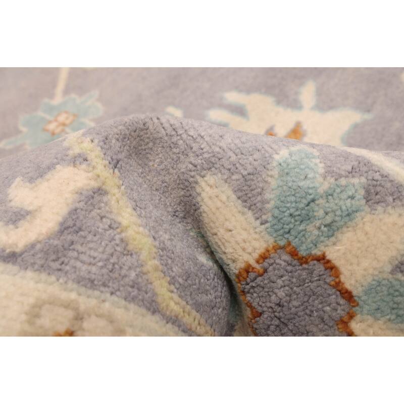 ECARPETGALLERY Hand-knotted Modern Oushak Grey Wool Rug - 7'11 x 9'11