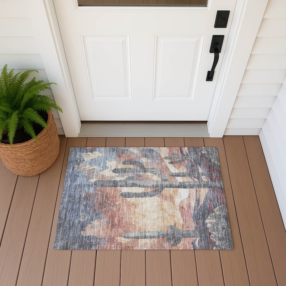 Machine Washable Indoor/ Outdoor Desert Inspiration Chantille Rug