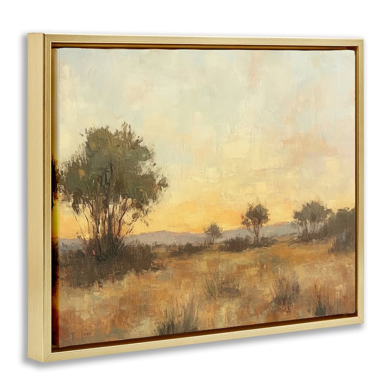 Stupell Honey Hued Horizon Framed Floater Canvas Wall Art Design By Petal Prints Design