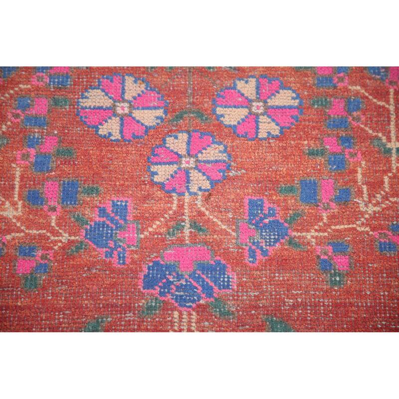Hand Knotted Oriental 100% Wool Carpet Traditional Medallion Red Tabriz Runner Rug - 10' 4'' X 4' 4''