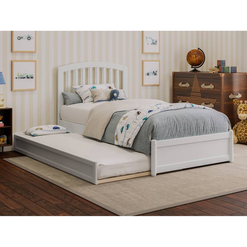 Lucia Platform Bed with Panel Footboard and Twin Trundle