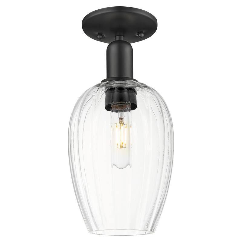 Innovations Lighting 716-1C-G457-6CL Preston 13" Tall Semi-Flush - Matte Black