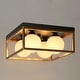 preview thumbnail 9 of 11, Modern Black Gold 4-Light Square Frosted Glass Flush Mount Ceiling Lights for Kitchen - 14" L x 14" W x 6.5" H
