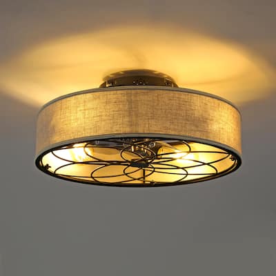 20" Fabric Bladeless Ceiling Fan with Remote,NOT Included Bulbs
