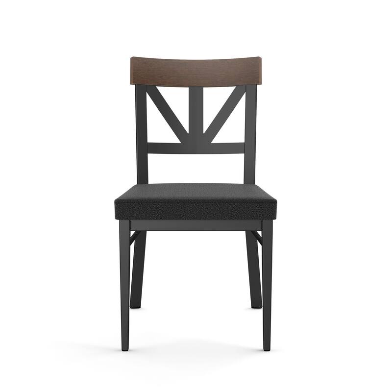 Amisco Clark Dining Chair with Solid Wood Accent and Metal Legs