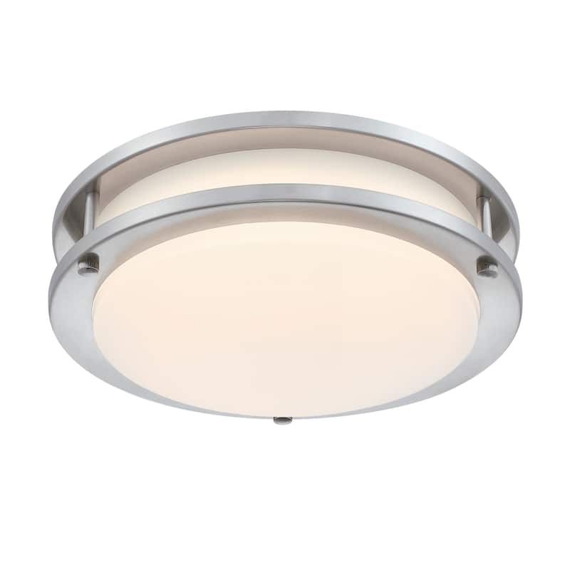 Westinghouse Lighting Lauderdale 11 Inch 23 Watt LED Indoor Flush Mount Ceiling Fixture with Color Temperature Selection - Brushed Nickel
