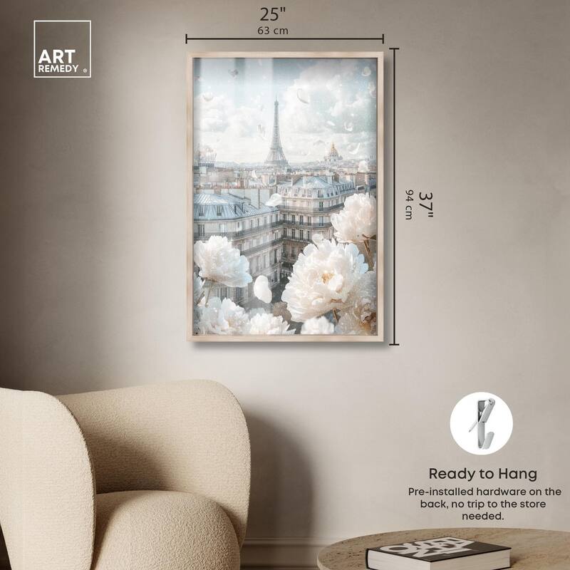 Peonies Over Paris Shadowbox by Art Remedy