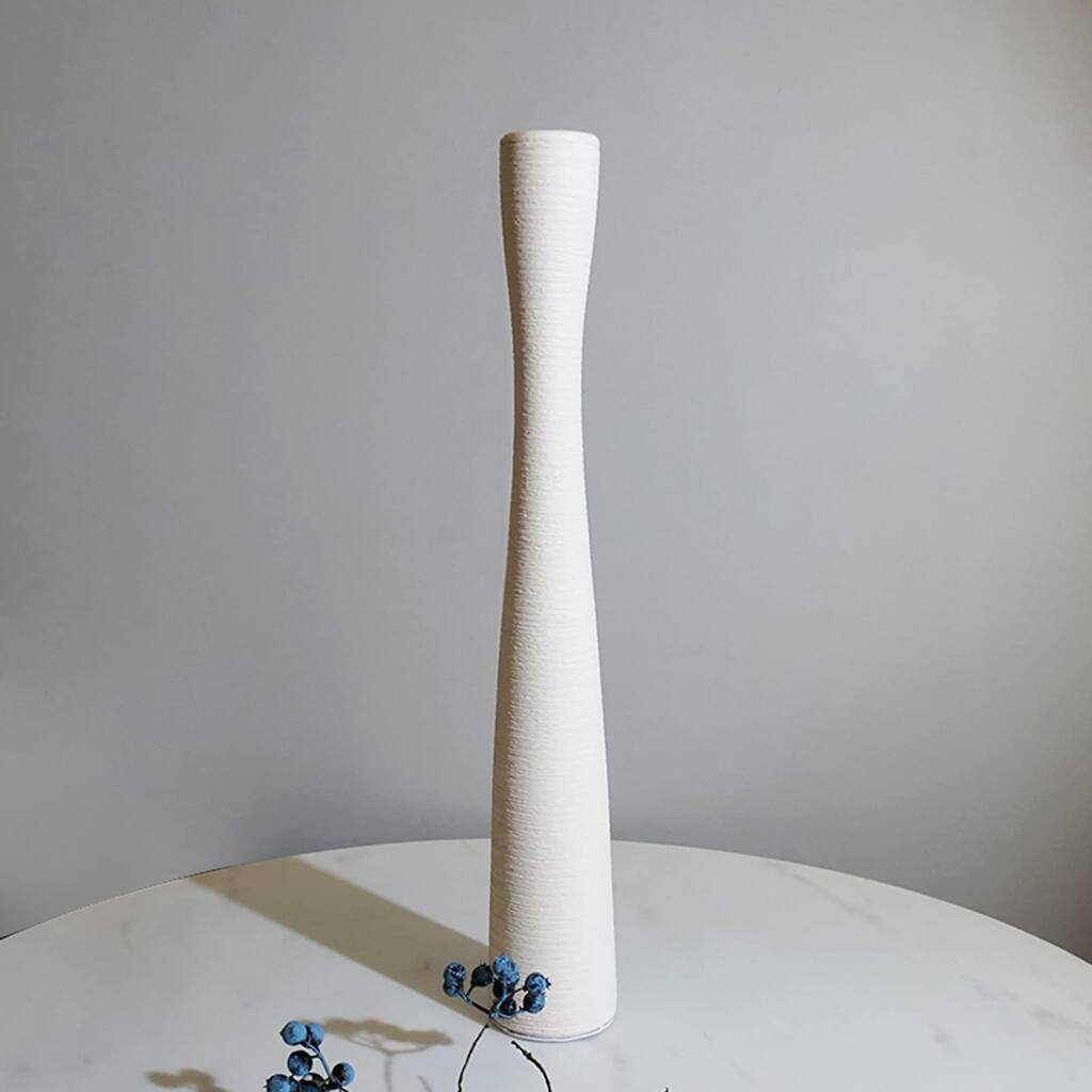 Ceramic Vase - 20" Tall White Floor Vase for Decor Living Room,Modern Minimalist Slender Vase for Flowers