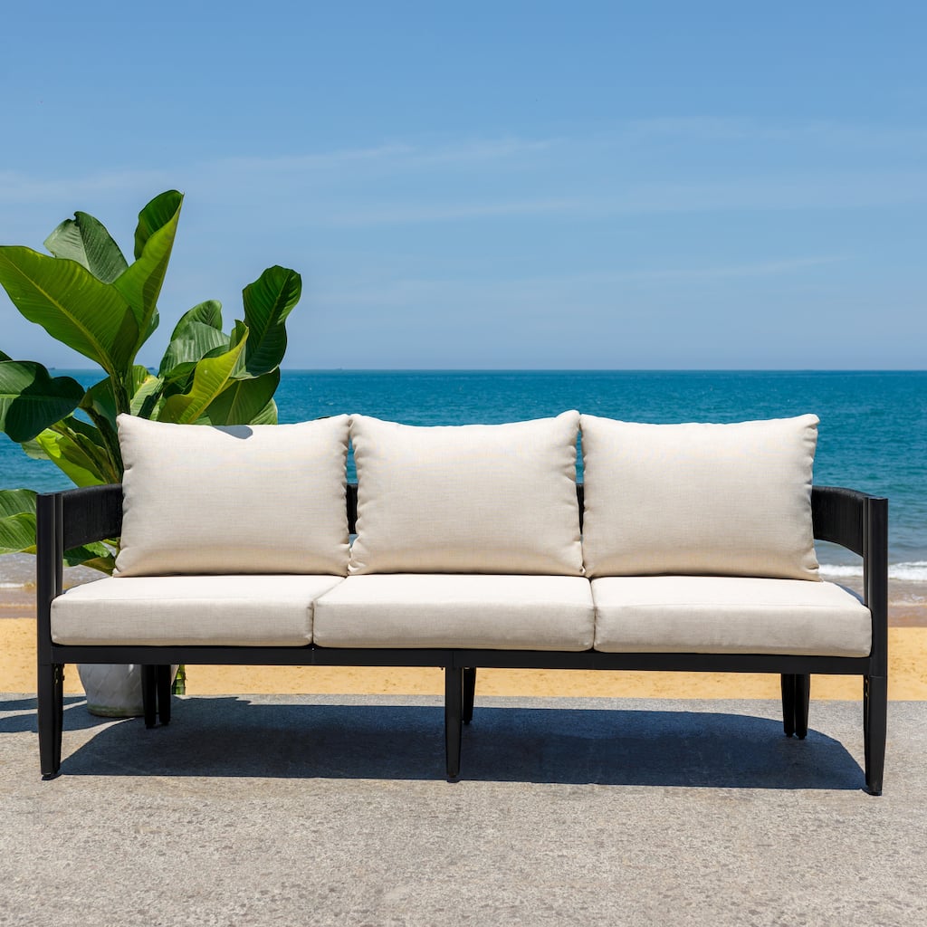 SAFAVIEH Outdoor Living Viola 3 Seater Sofa - 78"W x 28"D x 26"H