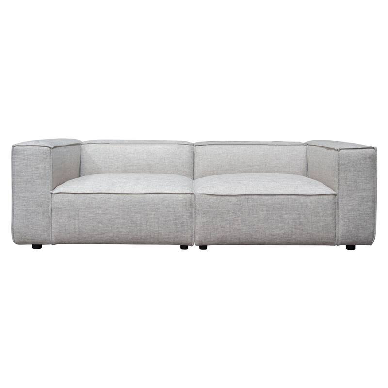 Daro 2pc Modular Lounge Sofa, Textured Barley Gray Polyester