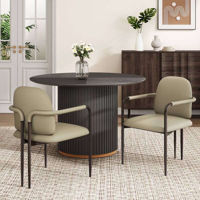 Upholstered Arm Chair Dining Chairs (Set of 2)