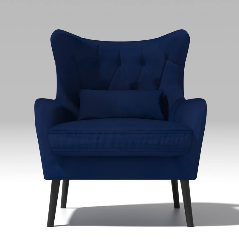 Velvet Tuft Thick Cushion Accent Chair (Set of 2)