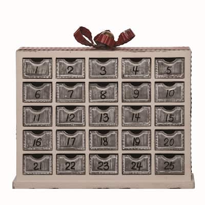 Transpac Metal 16.75 in. Multicolor Christmas Present Countdown Calendar - Mutlicolor