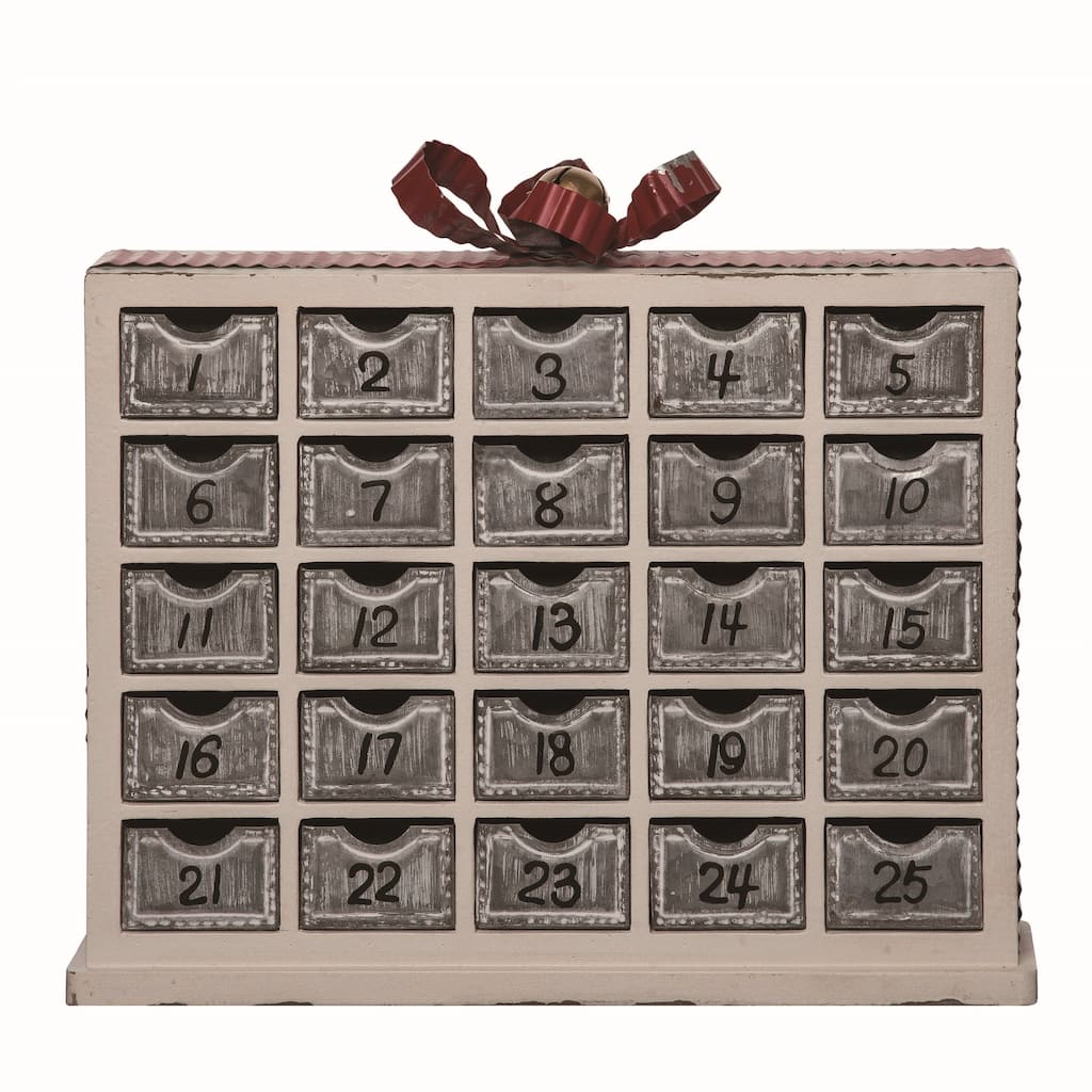 Transpac Metal 16.75 in. Multicolor Christmas Present Countdown Calendar - Mutlicolor