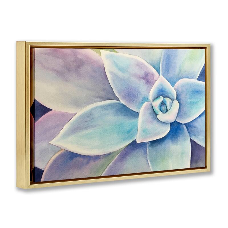 Stupell Cool Toned Succulent Leaves Framed Floater Canvas Wall Art Design By Stephanie Fielden