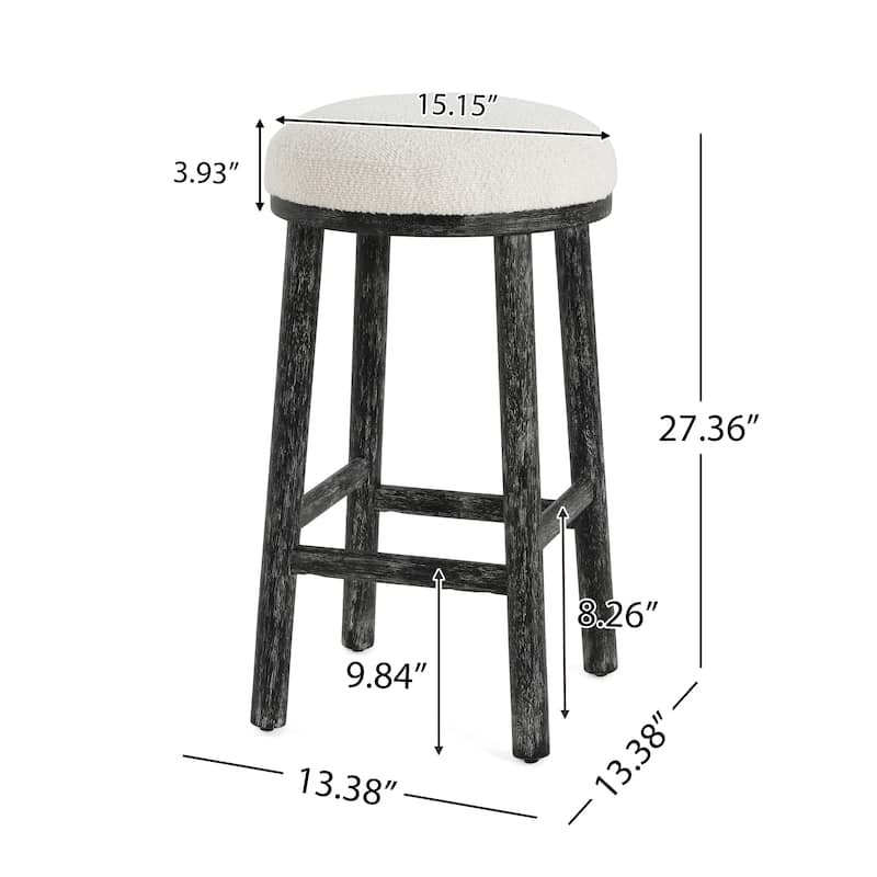Christopher Knight Home - Riven Natural Rubberwood 27.36" Bar Stool Set