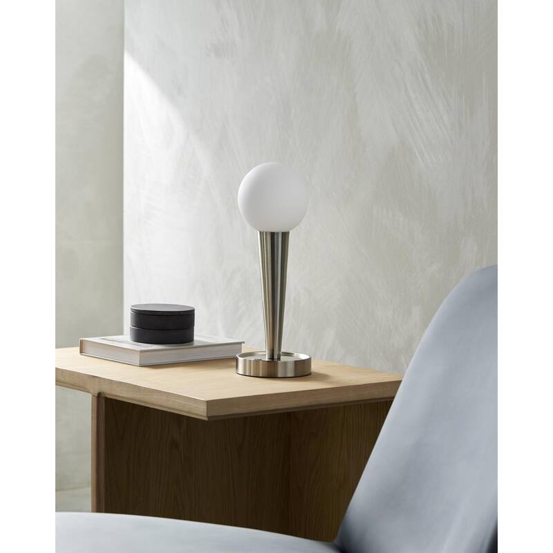 Livabliss Bruna Modern & Contemporary Accent Table Lamp - Nickel