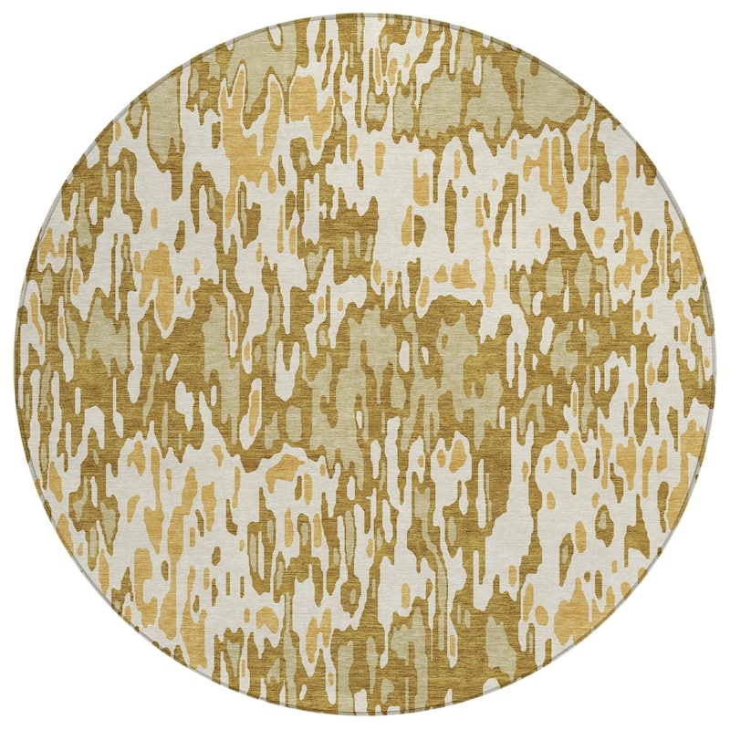 Machine Washable Indoor/ Outdoor Modern Watercolor Chantille Rug