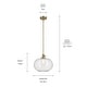 preview thumbnail 36 of 68, Kichler Lighting Avery 1-Light Pendant Light with Seeded Glass